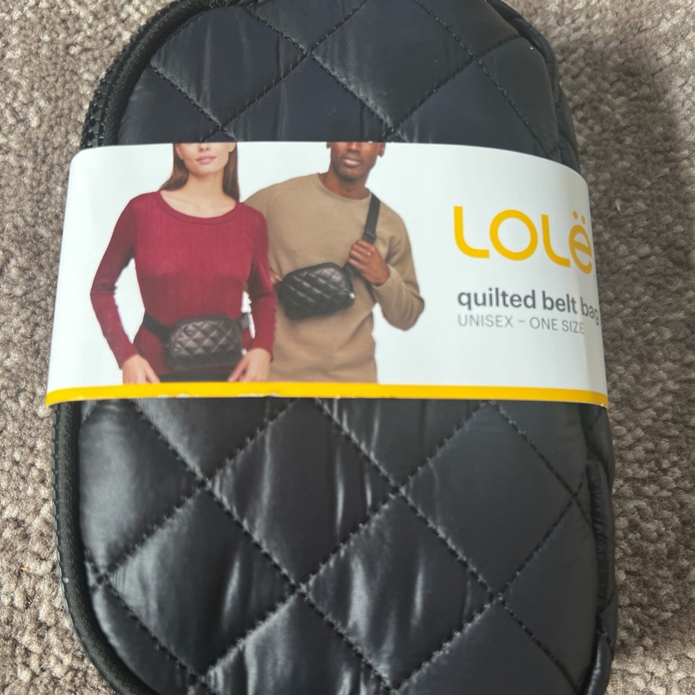 Lole Quilted Black Belt Bag